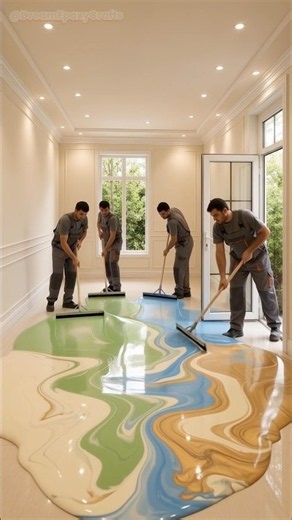 Dream Lime Green & Sky Blue 3D Marble Epoxy Floor Transformation 😍 #shorts #epoxy #homedecor #asmr