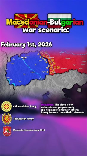 Macedonian-Bulgarian War (Fictional) | 🇧🇬🇲🇰#mapping #foryou #viral #macedonia #bulgaria CREDIT; Inspo: @Margeshau