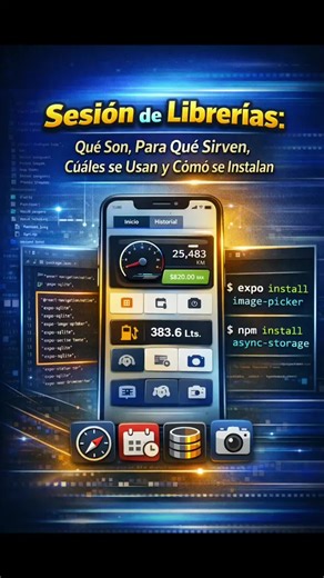 “¿Sabías que las apps no se hacen desde cero? Se arman con librerías. Navegación, fotos, fechas, base de datos, animaciones… todo viene de ahí. Si las reinstalas no pasa nada, no se rompe nada. En el próximo te enseño cómo se usan.” #reactnative #expo #typescript #mobiledeveloper #mobileapp
