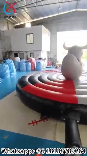 Inflatable Rope Pulling Interactive Challenge Rodeo Bull Riding Games