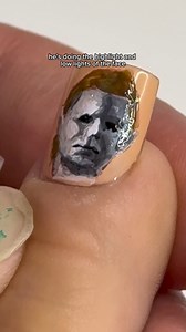 my husband has a secret talent?! 😱horror pedicure PART 2 🖤🦶🏻#nailart #halloweennails #michaelmyers #pedicure #pregnant #pregnancy | Madison McCollough