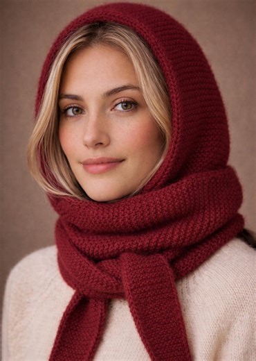 Knitted Sophie Hood Scarf Pattern PDF, Easy Beginner Garter Stitch Hooded Scarf, Cozy Winter Accessory, Digital Download - Etsy