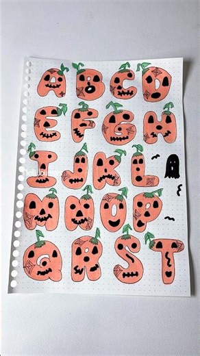 Halloween Lettering Ideas A-Z 🎃🕸️ #shorts