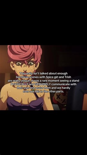 My first post of the new year and I highkey didn’t even celebrate. But I really honestly wish we seen more stands do this like just imagine Star platinum talking like that holy 🤔🤔 happy post new yearss #fyp #goldenewind #jjba #trishuna #anime