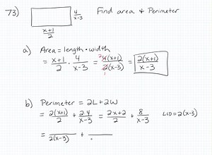 SOLVED:For each rectangle, find a rational expression in simplest form to represent its a) area and b) perimeter. (FIGURE CANT COPY)