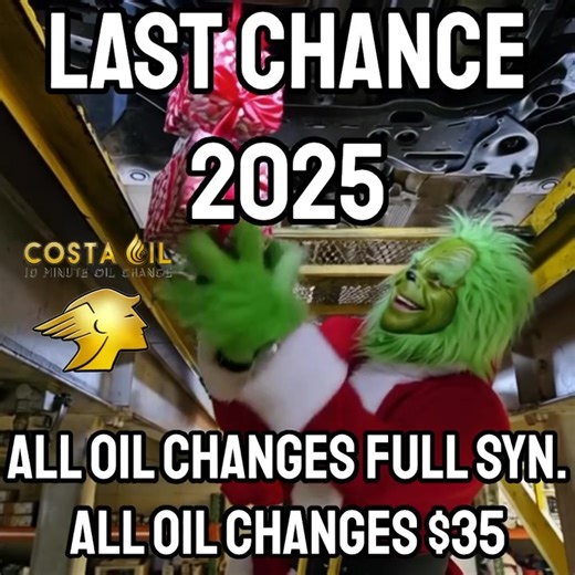 ❄️🎄 READ ALL OF THIS — We have moved to only doing FULL SYNTHETIC oil changes. 🎁✨ 🛢️💙 The 5 quarts spin-on filter baseline still applies. Extra quarts and canister filters will have additional charges — your base price stays $35, but all oil changes are FULL SYNTHETIC ❄️🔔 🎄📸 PLEASE SHOW THIS COUPON OTHERWISE YOU WILL BE CHARGED $50 ⛄🎁 Or — new option — you can pre-purchase your $35 oil change using the link below! ⏱️❄️ NO APPOINTMENTS‼ ⏱️ Come in whenever it’s convenient for you‼ 🎅🔧 Ch
