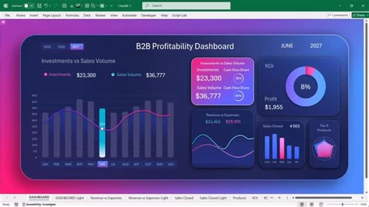 B2B Profitability Dashboard in Excel for Small Business Investment Managing business performance requires clarity in numbers and effective reporting tools. With a B2B profitability dashboard, you can easily monitor investments, analyze revenue streams, and evaluate performance indicators across different business segments. This Excel dashboard for small business allows you to break down financial metrics in a clear #ExcelDashboard #BusinessIntelligence #ProfitabilityAnalysis #SmallBusiness | Exc