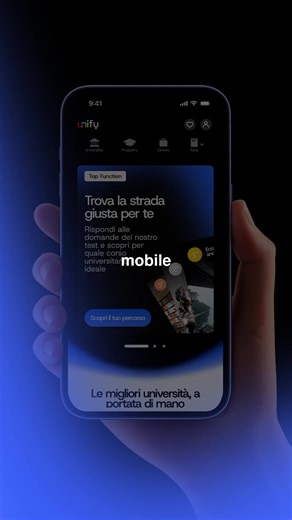 Unify ti aiuta a scegliere il tuo futuro, oggi anche da mobile. 🔗 link in bio. #università #studentlife #esami #testingresso #orientamento