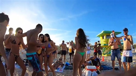 4K spring break - Miami Beach ⛱️️ Walking Tour