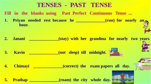 Past perfect Continuous Tense worksheet