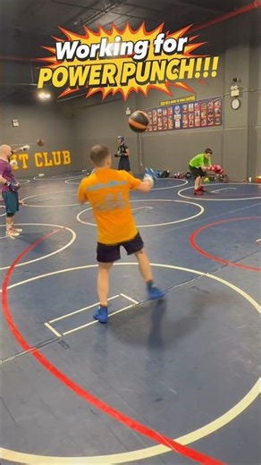 Coach Mike's training with a medicine ball for Power Punches!!! #shorts