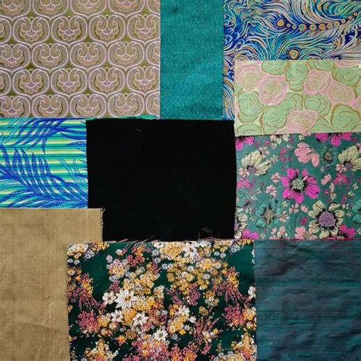 Green Fabric Bundle for Crazy Quilting, Brocade, Dupioni Silk & Velvet | Assorted Colors 10 Pieces - Etsy