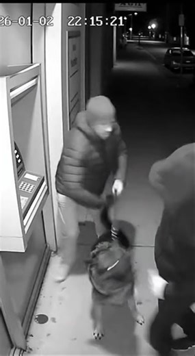 Loyal Dog Protects Owner at ATM – CCTV Footage