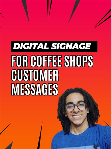 ‏Digital Signage for Coffee Shops Customer Messages