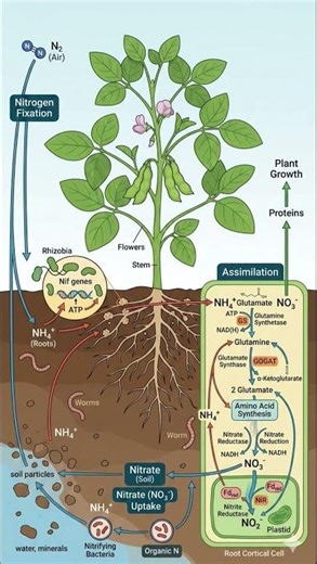 Nitrogen Cycle in Plants Explained | Nitrogen Fixation, Nitrification & Assimilation