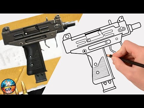 COMO DIBUJAR LA NUEVA ARMA UZI METRALLADORA DE FREE FIRE dibujos ff