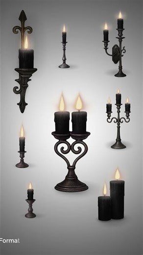 Gothic Candle Decorations Pack – Dark Elegance for Your Stream
