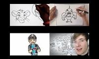 Mix of 4 videos from youtube : draw my life - youtubers