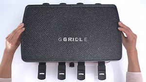 The perfect party grill - The Rock non-stick technology helps make clean-up a breeze. Large cooking surface: 16 x 9.5" with 8 individual trays. https://www.starfrit.com/en/starfrit-the-rock-raclette-party-grill-set | Starfrit