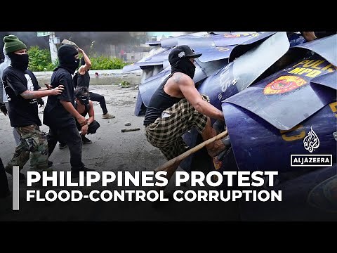 Clashes, arrests as tens of thousands protest flood-control corruption in Philippines