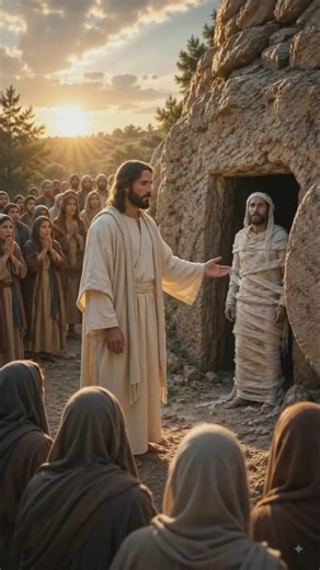 Jesus Raises Lazarus After 4 Days | The Most Powerful Miracle in the Bible ✨#viralshorts