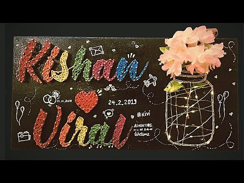 How to do String ART for beginners step by step | Best string art for couple | #DIYstringART love