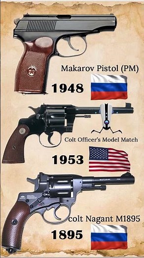 colt Nagant M1895 Or Gun Makarov Pistol (PM) 1948 – Full Specs & Quick Overview#gun #war #shorts