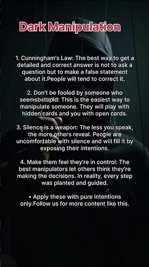 Dark Manipulation, Tricks, Psychological, Tactics, Human Behavior, Secrets, Mind Control, Facts