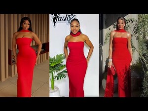 How to Cut and Sew a Simple off shoulder Dress with neck scarf. Easy Tube/Strapless Dress Tutorial