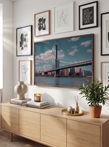 Manhattan Bridge Poster New York City Wall Art Skyline Photography Print Urban Home Decor Printable NYC Digital Download