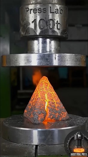 Hydraulic Press vs Red Hot Lava Pyramid#satisfying #asmr #oddlysatisfying#experiment #viral