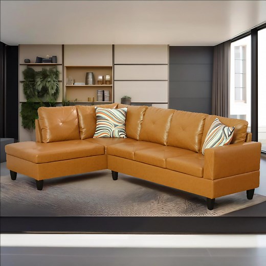 Latitude Run® Monaco Vegan Leather 2-Piece Sectional Sofa Set With Chaise | Wayfair