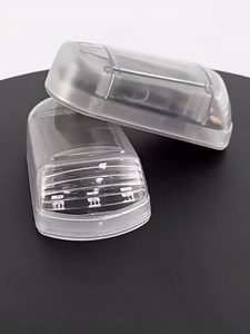 Solar Powered Cab Lights IP68 Waterproof Solar Wireless Cab Lights For Truck No Drill Cab Lights Universal Remote Control Vibration Solar Cab Lights (White Shell, Yellow light Remote control)