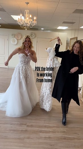 2.9K reactions · 19 shares |  When dress shopping is needed as a long break on a working from home day! . . . #2025bride #engaged #dressshopping #weddingdressshopping #bridalshop #bridalideas | Flares bridal | Facebook