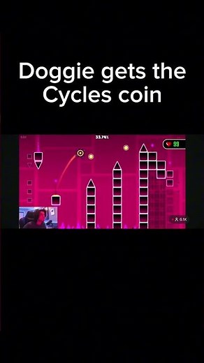 Doggie gets the Cycles coin in Geometry Dash #gd #geometrydash