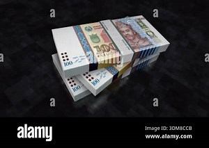 Tajikistan somoni Tajikistani money pile pack. Concept background of economy, banking, business, crisis, recession, debt and finance. 100 TJS banknotes stacks 3d animation Stock Video Footage - Alamy
