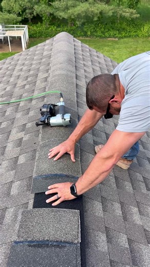 Simple ridge vent installation.