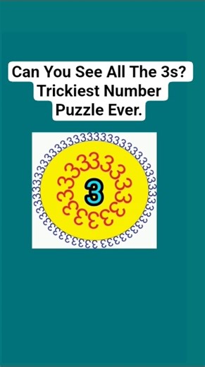 Viral Brain Teaser: Spot All The 3s You Can. #shorts #puzzle
