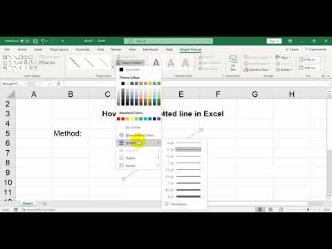 How to insert dotted line in Excel