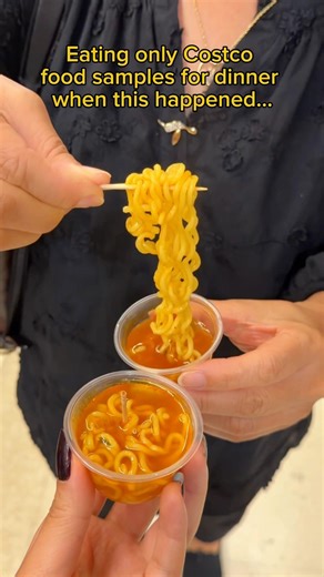 Eating only Costco food samples for dinner when this happened… #food #eating #mukbang #costco #ramen
