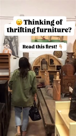 Champagne Taste ~ Lemonade Budget on Instagram: "Aren’t we all trying to create a home full of charm and character? 🪩🛋️🏺 Thrifted furniture, especially vintage pieces, can be such a quick win where this is concerned!😊 But not all secondhand furniture is equal! 🙅🏻‍♀️ Before you buy, check out my top tips—and more importantly, what I leave behind: 🧐 What to Look For: ✔️ Solid Wood: Tap on the surface—if it feels heavy and sturdy, it’s probably the real deal. Avoid flimsy particleboard or MD