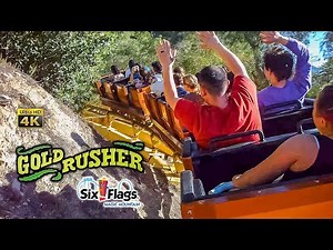 March 2022 Gold Rusher Roller Coaster On Ride 4K POV Six Flags Magic Mountain