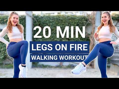 20 MIN 2550 STEPS WORKOUT | standing legs & walking workout, strong thighs and calves at home