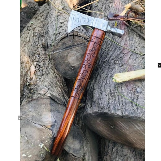 Engraved Viking Tomahawk Axe: Hand-forged Carbon Steel, Ash Wood Handle - Etsy