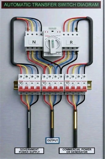 Automatic Transfer Switch Explained ⚡ATS Wiring Made Simple 🔌Light Never Goes Off! 😱 ATS Trick