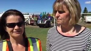 The playground build at Maple Ridge School S.E. is coming along. Principal Lone Tuff and PTA chair Keri Turner tell me they couldn't be happier ~ Angela Knight | CBC Calgary