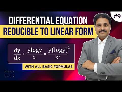 DIFFERENTIAL EQUATION REDUCIBLE TO LINEAR FORM SOLVED PROBLEM 9 | FIRST ORDER DIFFERENTIAL EQUATION