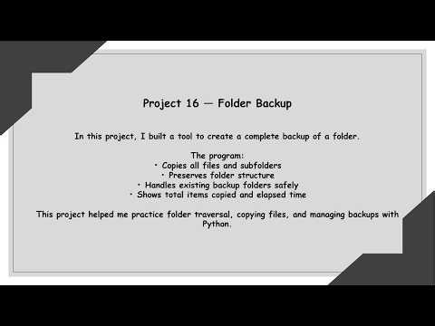Folder Backup Tool | Python File Automation (Project 16)