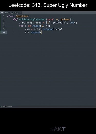 Leetcode 313. Super Ugly Number in Python | Python Leetcode | Python Coding Tutorial | Python ASMR