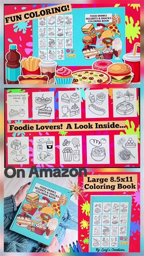 Food Drinks Desserts & Snacks Coloring Book for Adults! Fun Coloring for Us Foodie Lovers! Great Gift Idea! On Amazon Link in my Bio. 😁🍓🍒🥞🧇🍔🍟🍕🍝🌮🍪🍰🍫🥧#coloringbooklovers #coloringbookforadults #foodcoloringbook #snackcoloringbook ##adultcoloringbook #foodiecoloringbook